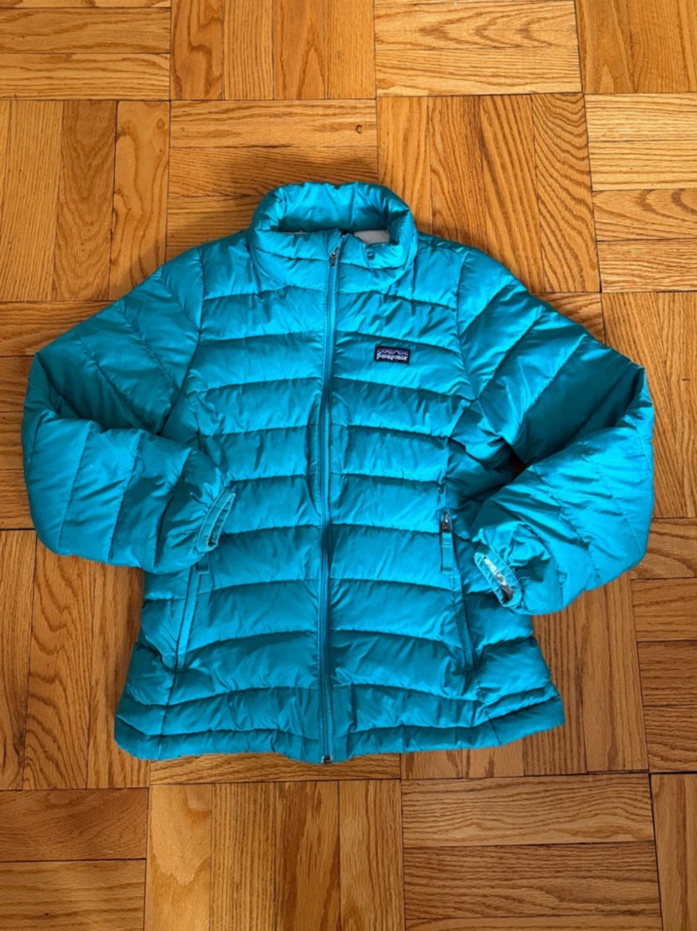 Patagonia Girls Teal Quilted Down Puffer Jacket